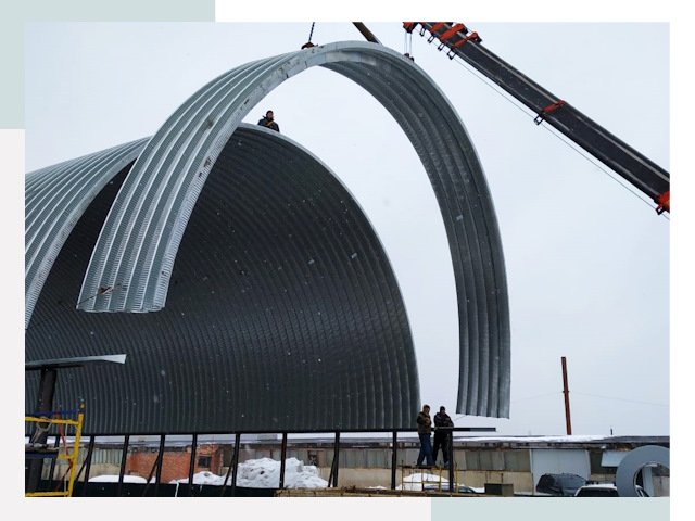Полукруглые ангары в Москве
